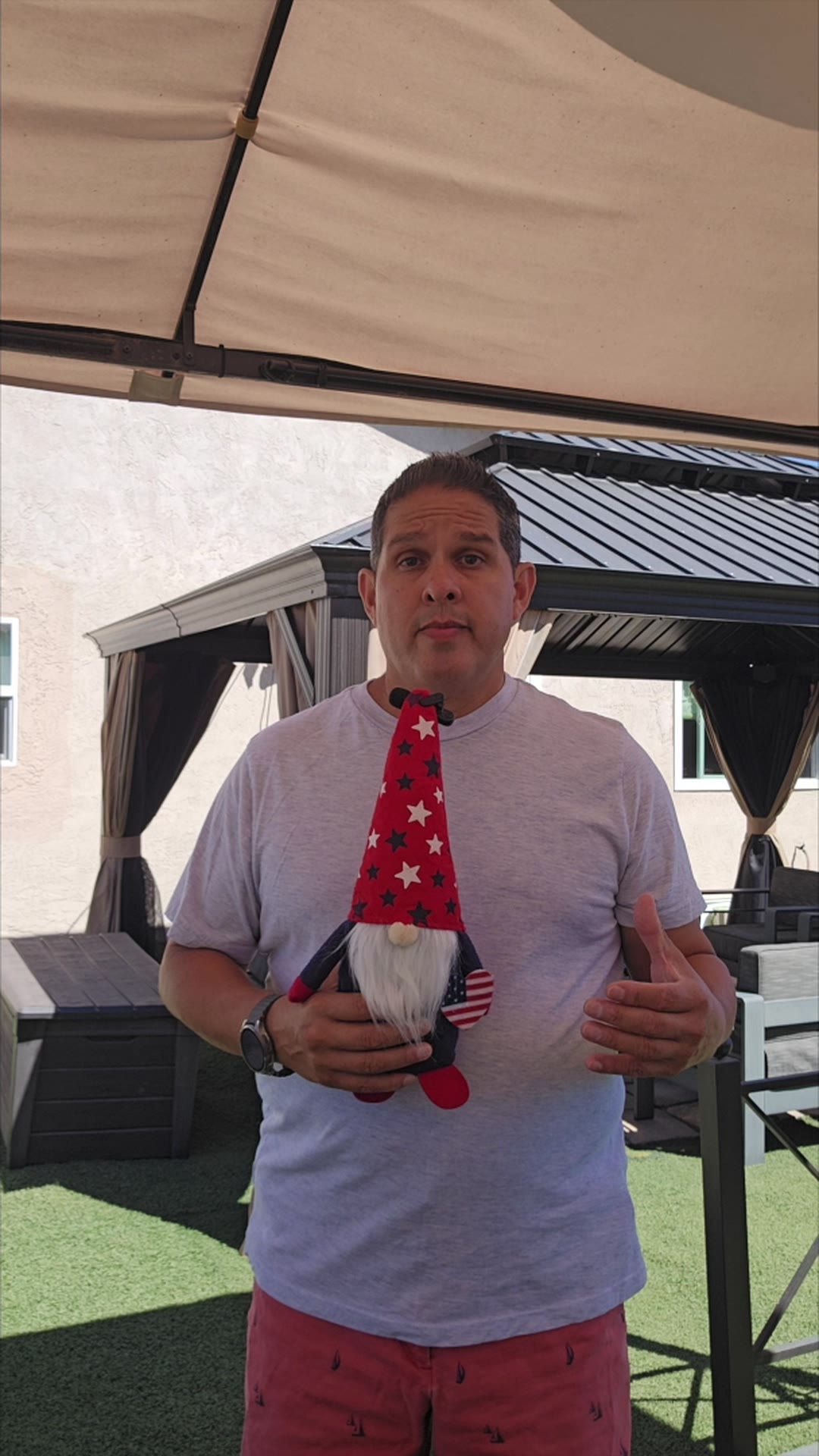 John on day 19 of the 90 day water fast telling the rash story under the backyard gazebo