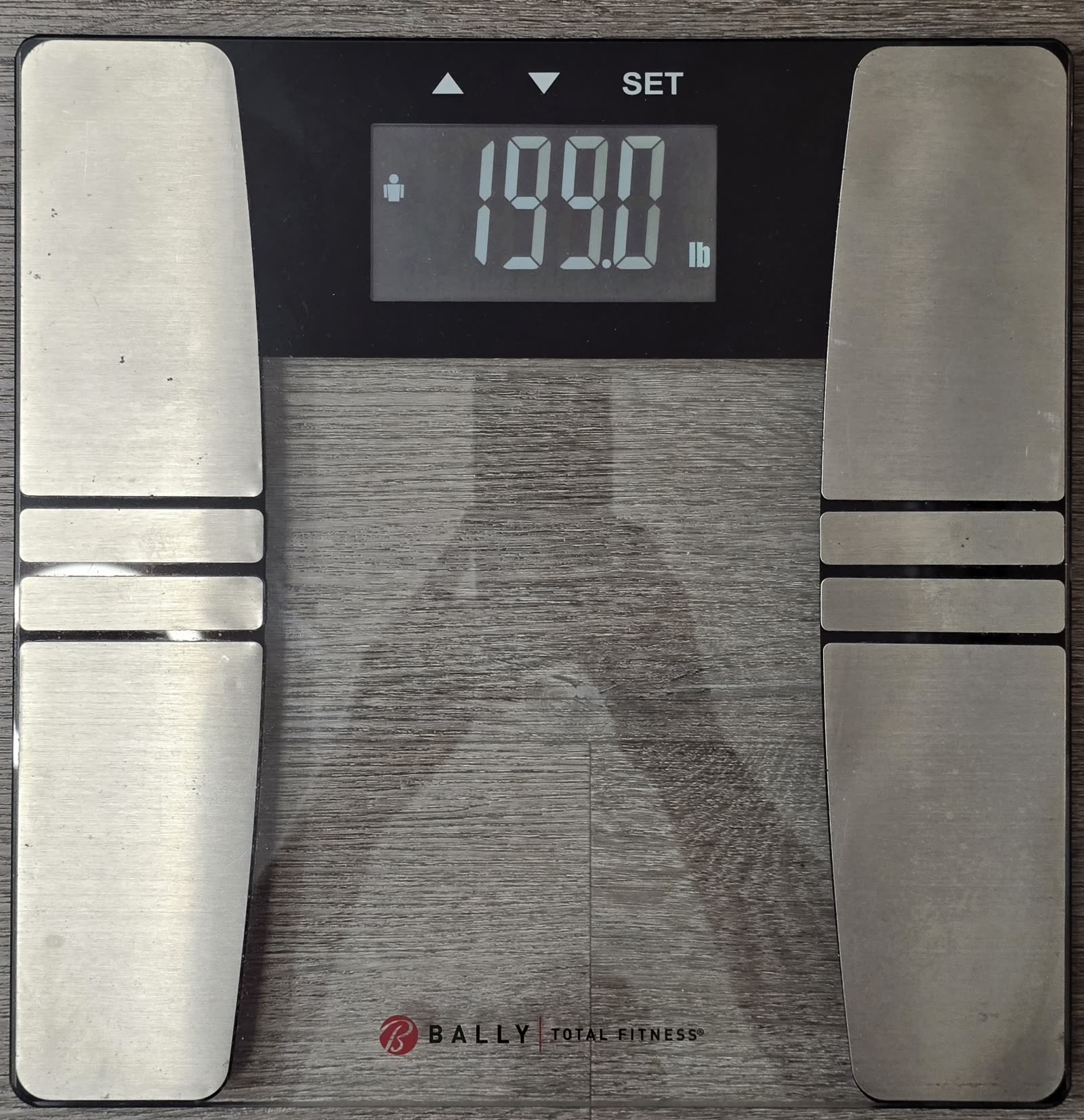 The scale on day 21 morning reading 199.0 pounds